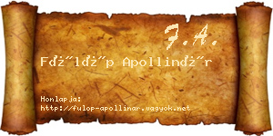 Fülöp Apollinár névjegykártya